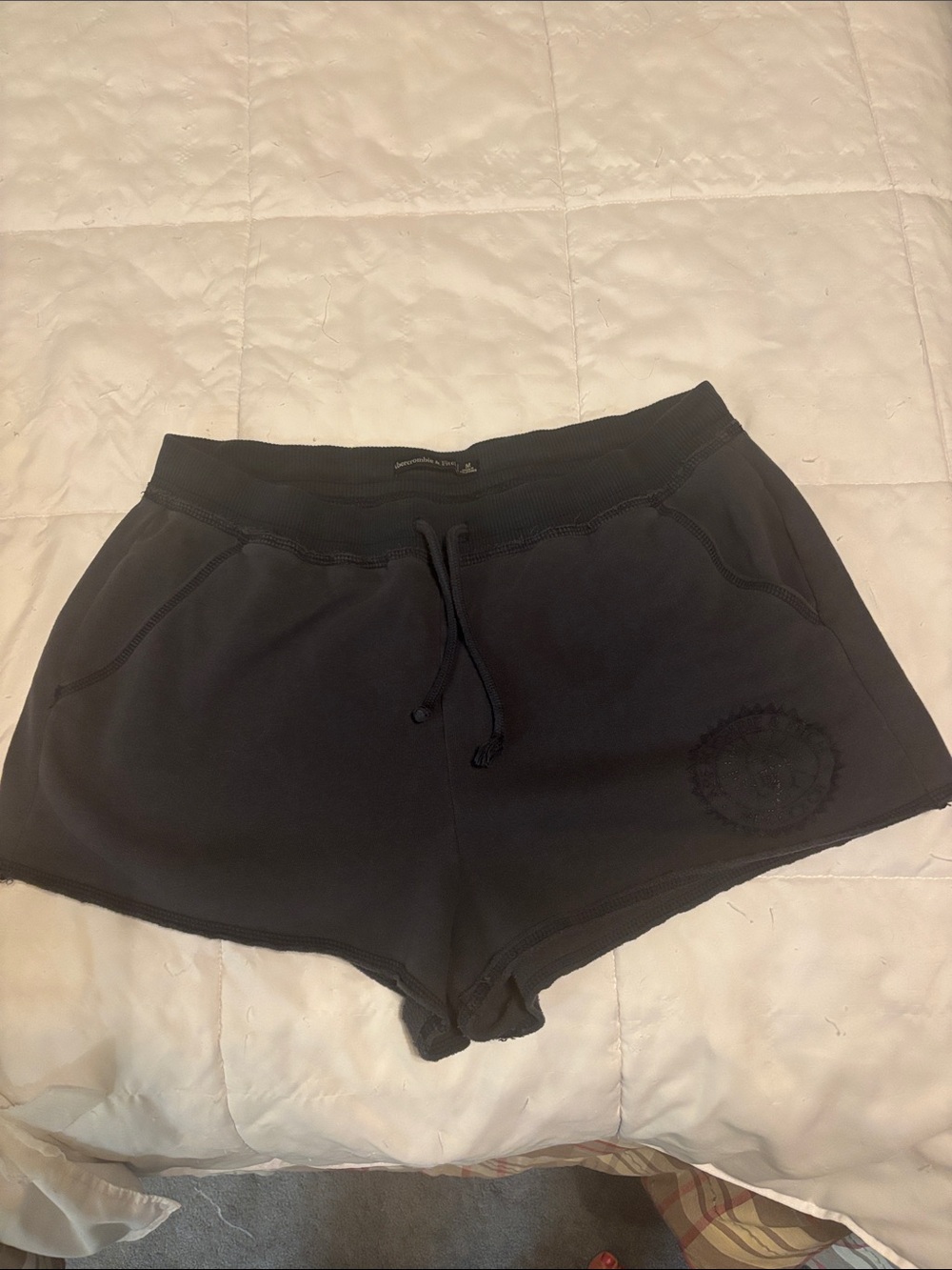 Abercrombie & Fitch Black Knit Drawstring Athletic Shorts